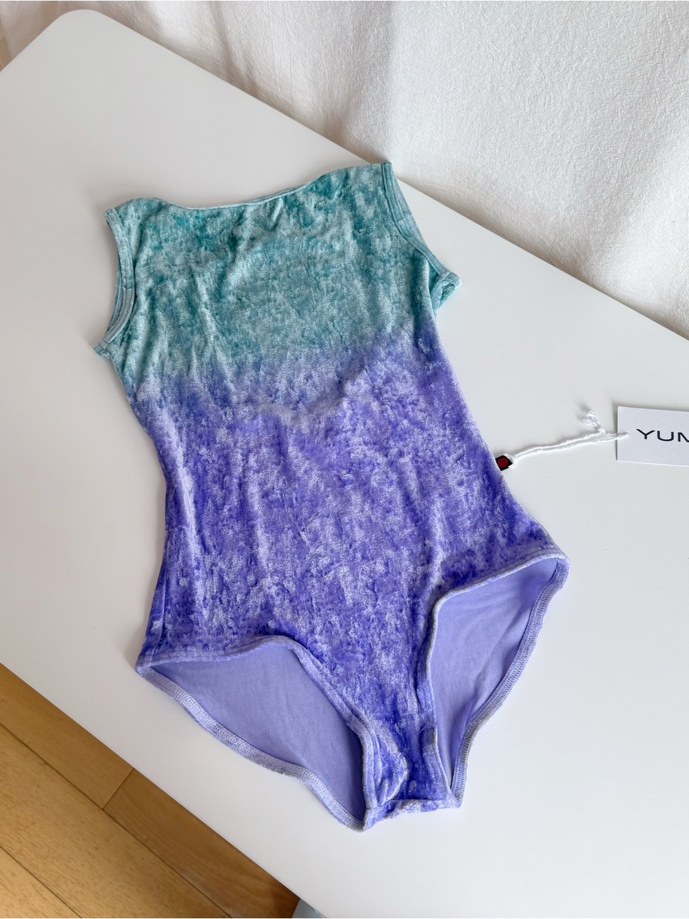Yumiko Dip Dye Black Label Collection Ombré Leotard Size Small